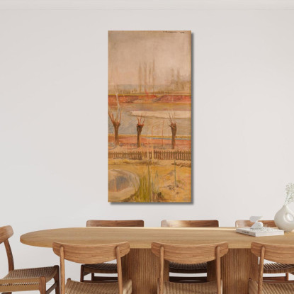 Paesaggio Dalle Rive Della Vistola Jacek Malczewski jml49 quadro stampato su tela