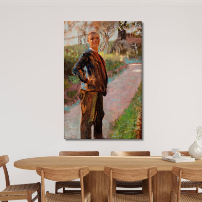 Paesaggio Con Il Figlio Dell'Artista Su Un Sentiero Jacek Malczewski jml54 quadro stampato su tela