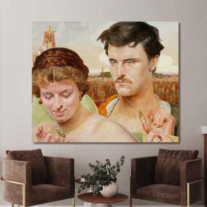 Musica Ala Destra Del Trittico Jacek Malczewski jml61 quadro stampato su tela