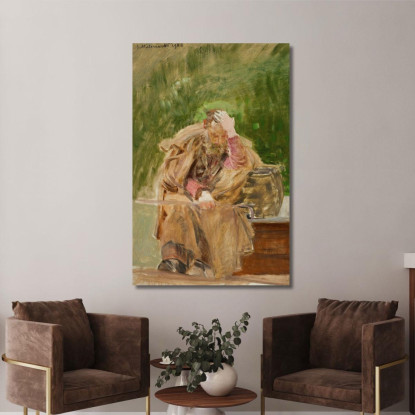 Vecchio Ad Un Pozzo D'Acqua Jacek Malczewski jml69 quadro stampato su tela