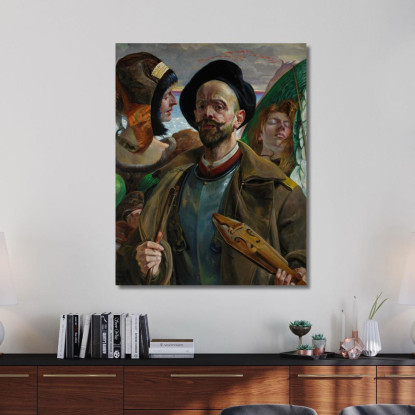 Su Una Corda Autoritratto Jacek Malczewski jml70 quadro stampato su tela