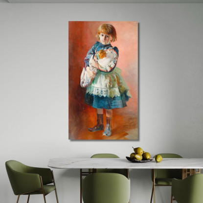 Ritratto Della Figlia Dell'Artista Julia Con Una Bambola Jacek Malczewski jml89 quadro stampato su tela