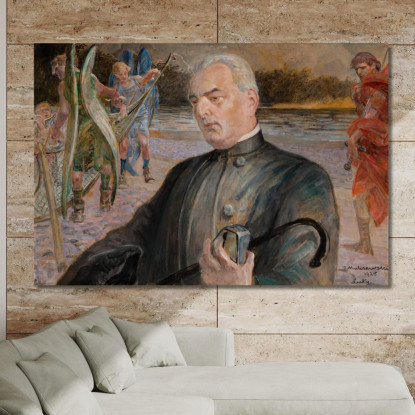 Ritratto Del Reverendo Jan Jasiak Jacek Malczewski jml95 quadro stampato su tela