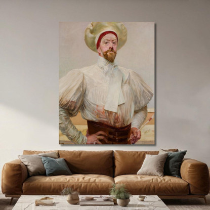 Autoritratto In Abito Bianco Jacek Malczewski jml109 quadro stampato su tela