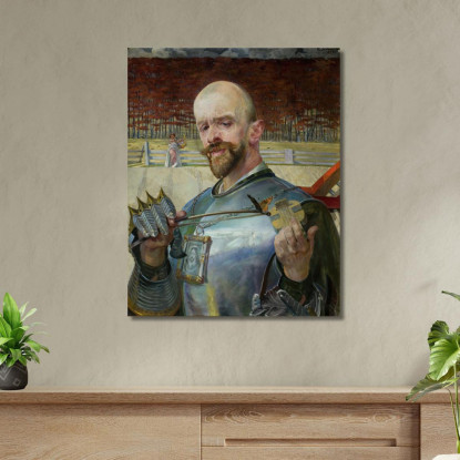 Autoritratto In Armatura Con Violini Jacek Malczewski jml110 quadro stampato su tela