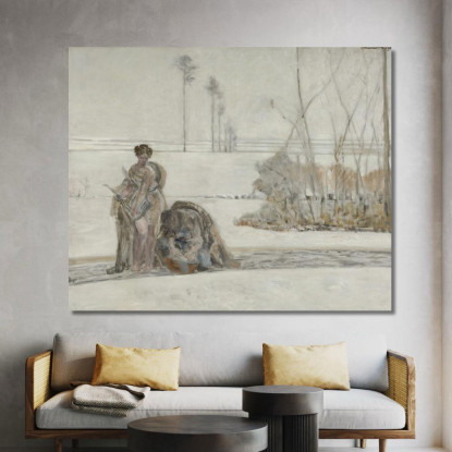 Paesaggio Invernale 2 Jacek Malczewski jml143 quadro stampato su tela