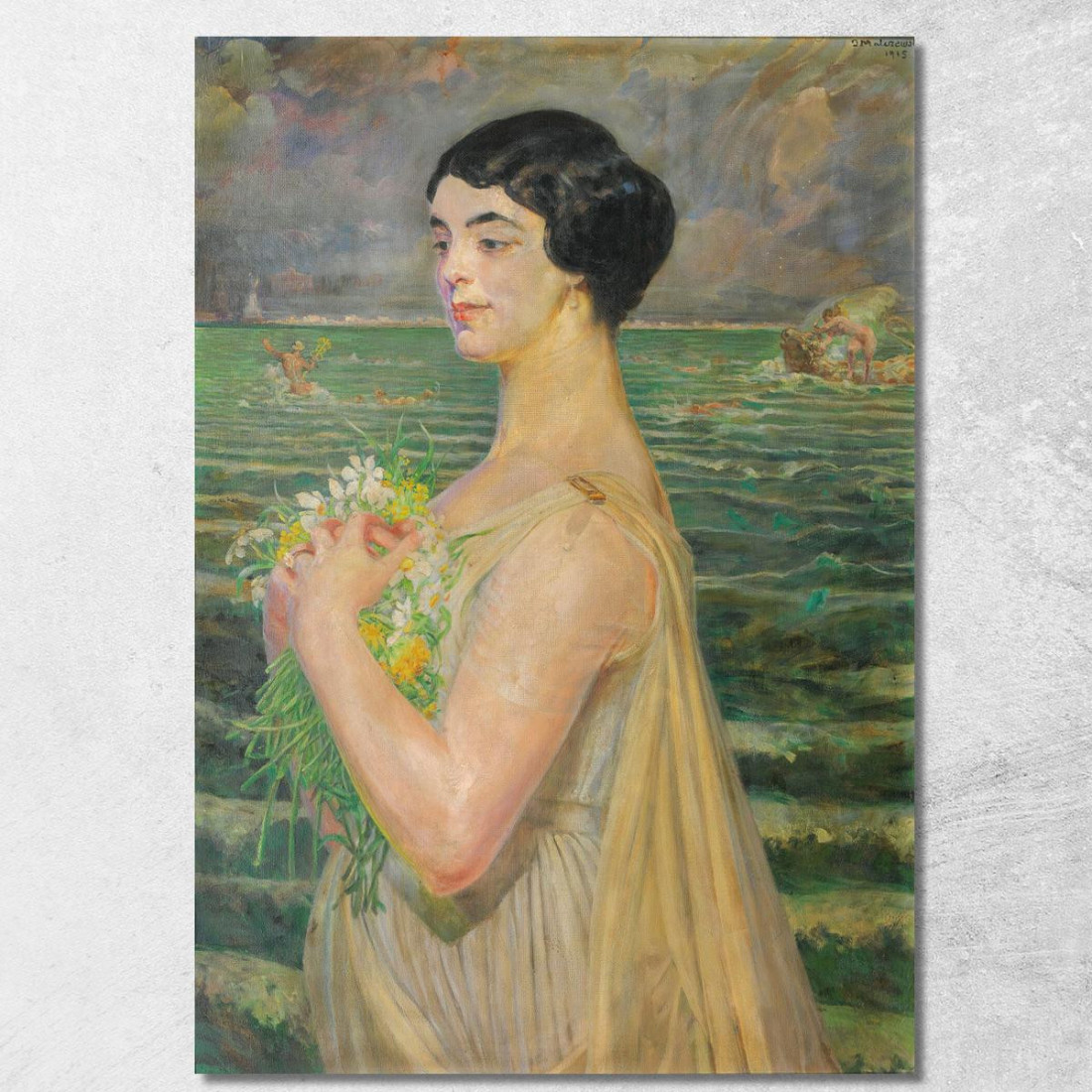 Donna Al Mare Jacek Malczewski jml146 quadro stampato su tela Donna Al Mare Jacek Malczewski jml146 quadro stampato su tela