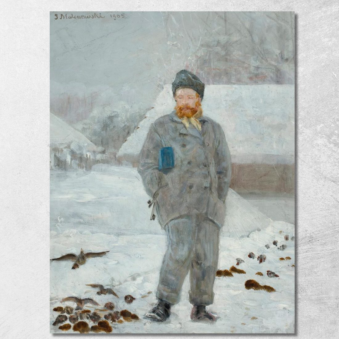 Ritratto Di Adolf Dygasinski Con Uccelli Jacek Malczewski jml154 quadro stampato su tela Ritratto Di Adolf Dygasinski Con Uccelli Jacek Malczewski jml154 quadro stampato su tela