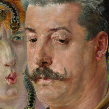 Ritratto Di Tadeusz Blotnicki Con Medusa Jacek Malczewski jml166 quadro stampato su tela