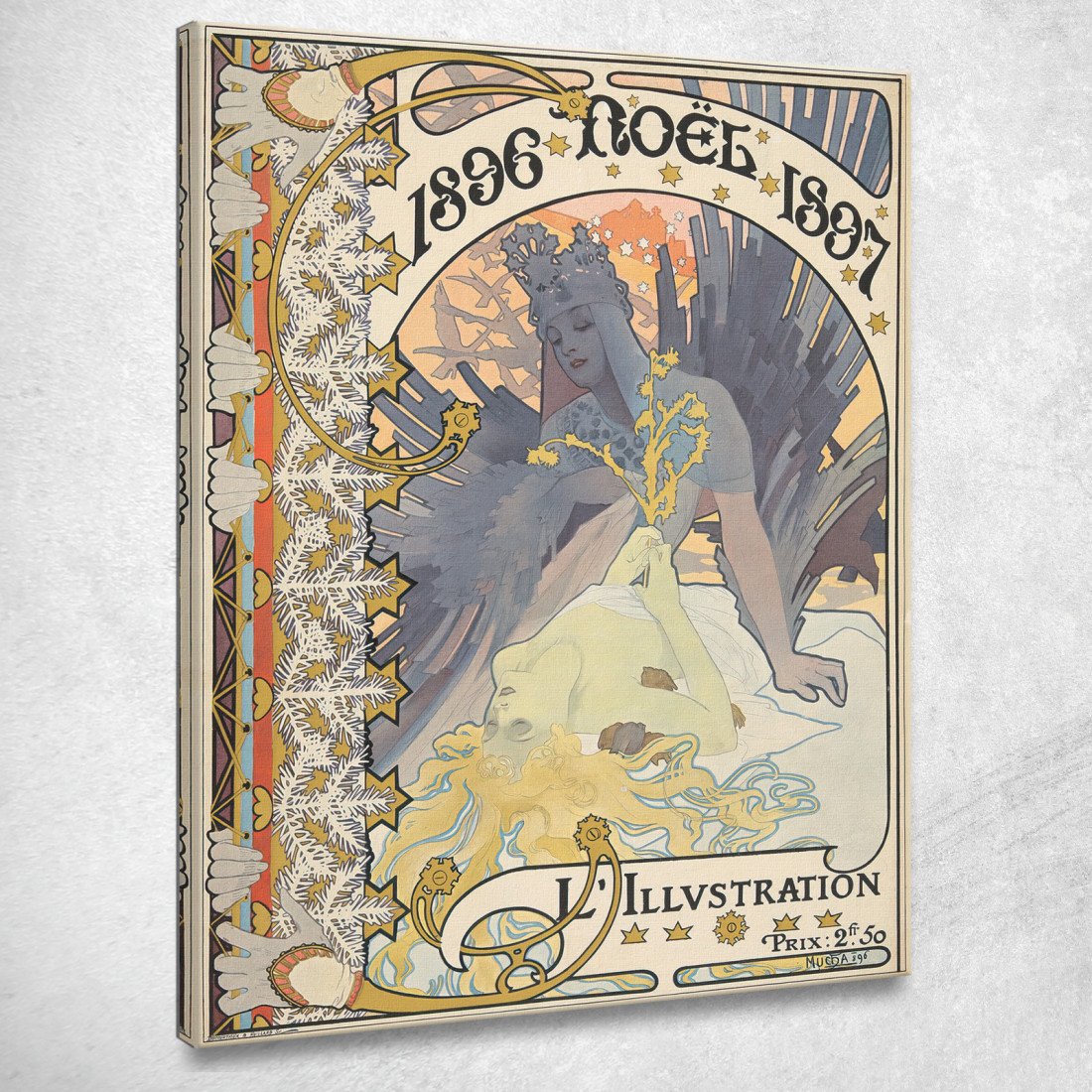 L'Illustrazione Natale 1896 Alphonse Mucha amu78 quadro stampato su tela L'Illustrazione Natale 1896 Alphonse Mucha amu78 quadro stampato su tela