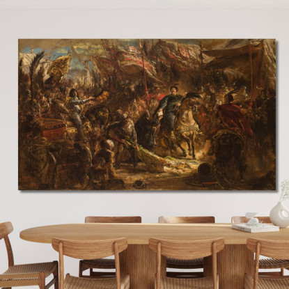 Jan Iii Sobieski Consegna Al Canonico Denhoff Una Lettera Al Papa Jan Matejko jmt15 quadro stampato su tela