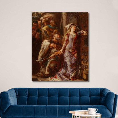 La Regina Jadwiga E Dymitr Di Goraj Jan Matejko jmt51 quadro stampato su tela