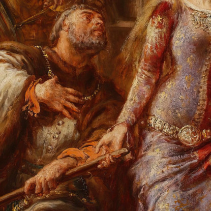 La Regina Jadwiga E Dymitr Di Goraj Jan Matejko jmt51 quadro stampato su tela