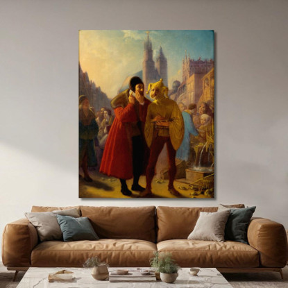 Stanczyk Finge Di Avere Mal Di Denti Jan Matejko jmt57 quadro stampato su tela