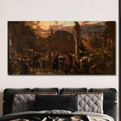 Studenti Che Lasciano Cracovia Nel 1549 Jan Matejko jmt60 quadro stampato su tela