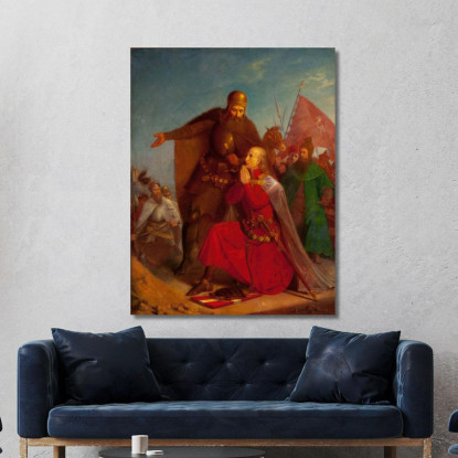 Wladyslaw Jagiello E Vytautas Pregano Prima Della Battaglia Di Grunwald Jan Matejko jmt69 quadro stampato su tela