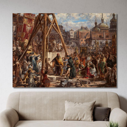 Riconquista Della Rus'. Ricchezza E Istruzione 1366 D.C Jan Matejko jmt78 quadro stampato su tela
