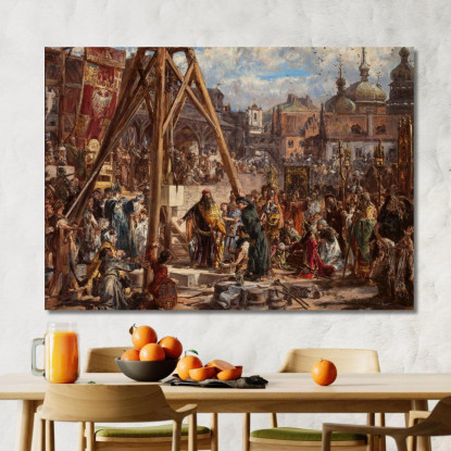 Riconquista Della Rus'. Ricchezza E Istruzione 1366 D.C Jan Matejko jmt78 quadro stampato su tela