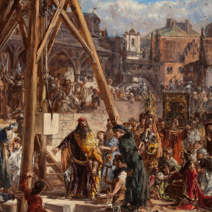 Riconquista Della Rus'. Ricchezza E Istruzione 1366 D.C Jan Matejko jmt78 quadro stampato su tela