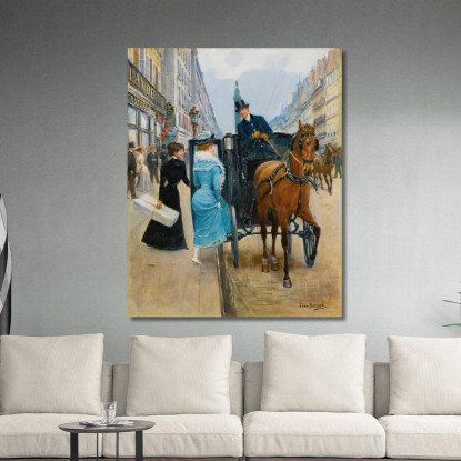 Gare Rue De La Paix Jean Béraud jbr13 quadro stampato su tela