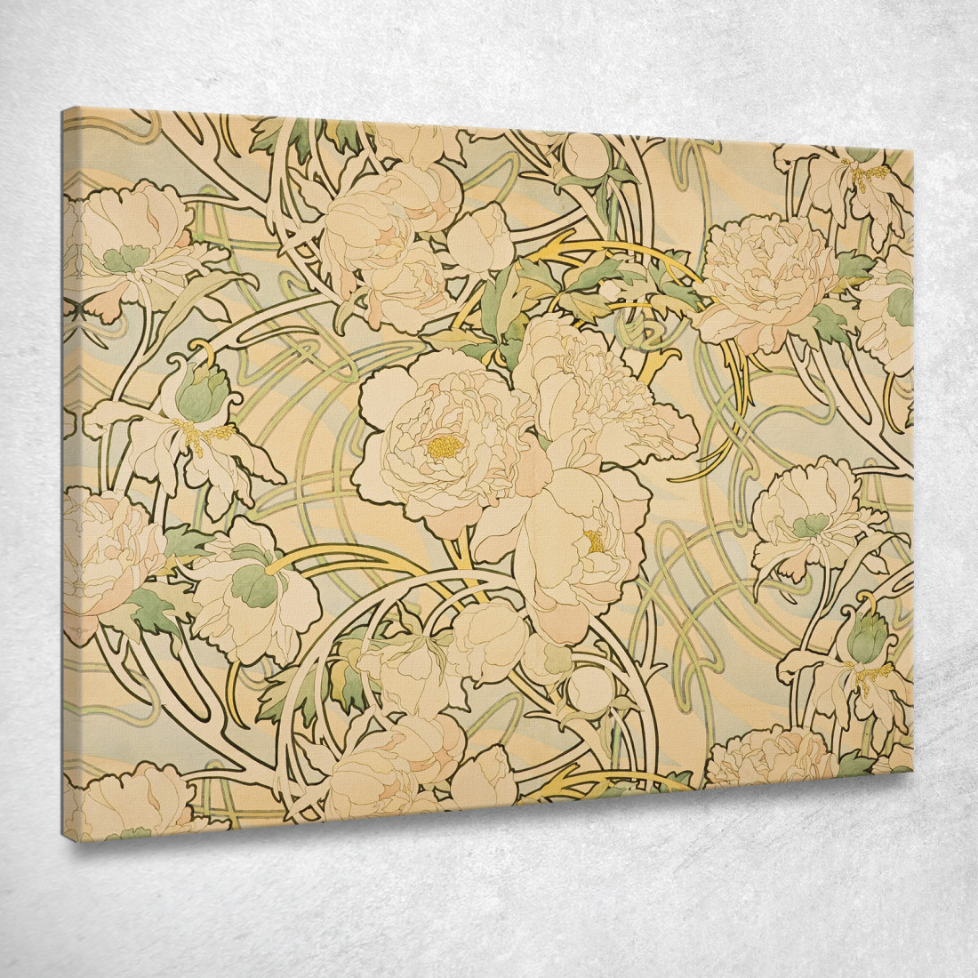 Peonie 1898 Alphonse Mucha amu91 quadro stampato su tela Peonie 1898 Alphonse Mucha amu91 quadro stampato su tela