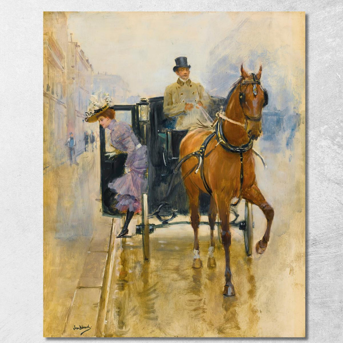Giovane Donna Che Esce Da Una Cabina Jean Béraud jbr29 quadro stampato su tela Giovane Donna Che Esce Da Una Cabina Jean Béraud jbr29 quadro stampato su tela