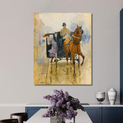 Giovane Donna Che Esce Da Una Cabina Jean Béraud jbr29 quadro stampato su tela