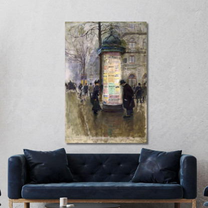 La Colonne Morris Jean Béraud jbr33 quadro stampato su tela