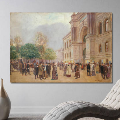 Uscita Dalla Mostra Al Palais De L'Industrie Jean Béraud jbr45 quadro stampato su tela