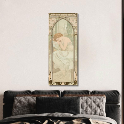 Riposo Notturno Alphonse Mucha amu98 quadro stampato su tela