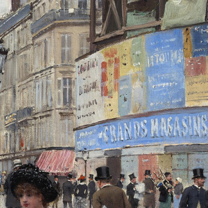 Parisrue Du Havre Jean Béraud jbr80 quadro stampato su tela