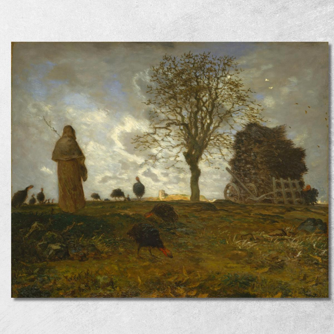 Paesaggio Autunnale Con Uno Stormo Di Tacchini Jean-François Millet jfm6 quadro stampato su tela