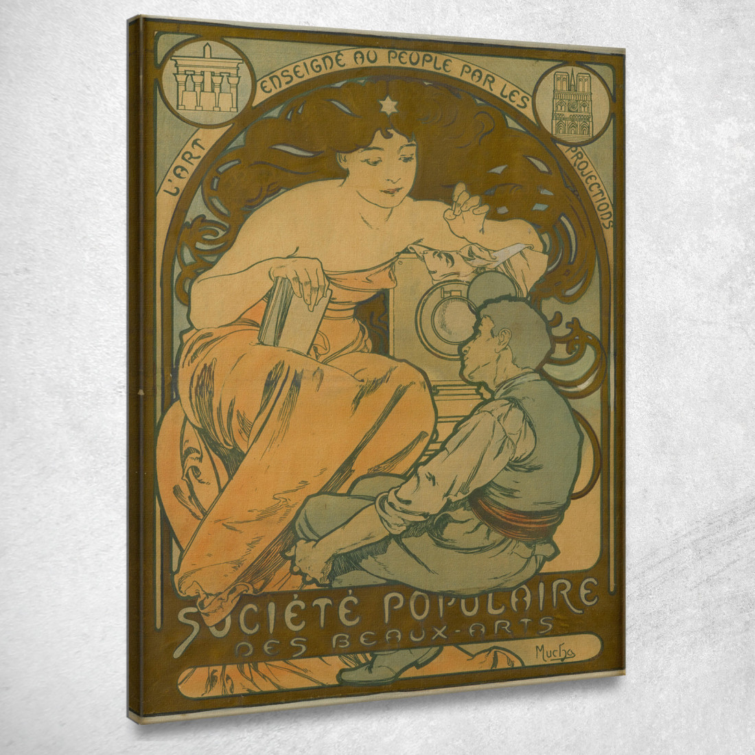 Società Popolare Di Belle Arti Alphonse Mucha amu108 quadro stampato su tela Società Popolare Di Belle Arti Alphonse Mucha amu108 quadro stampato su tela