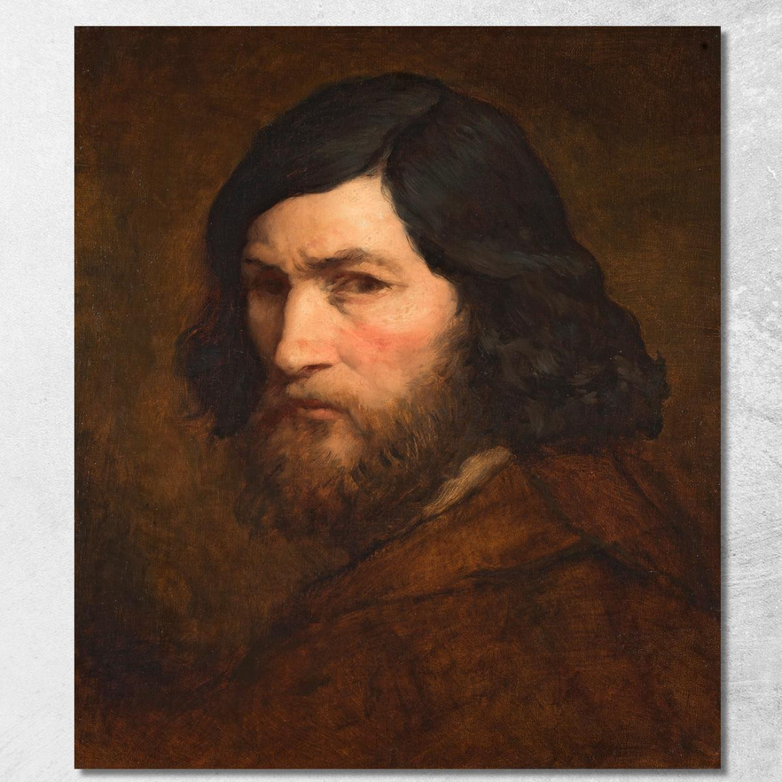 Auto Ritratto Jean-François Millet jfm58 quadro stampato su tela Auto Ritratto Jean-François Millet jfm58 quadro stampato su tela