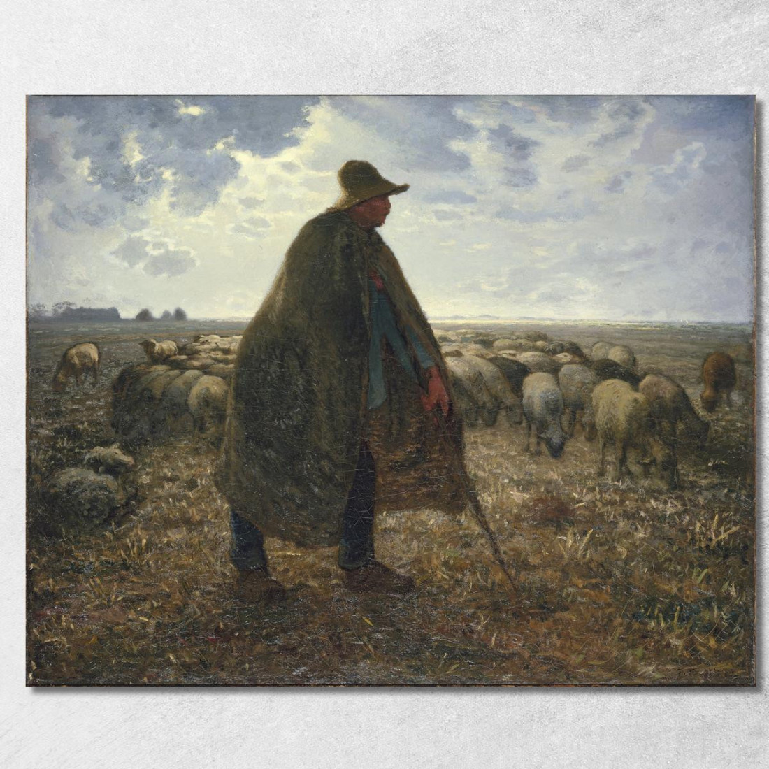 Pastore Che Si Prende Cura Del Suo Gregge Jean-François Millet jfm61 quadro stampato su tela Pastore Che Si Prende Cura Del Suo Gregge Jean-François Millet jfm61 quadro stampato su tela