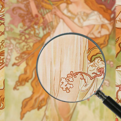 Stagione Dei Quattro Primaverili Alphonse Mucha amu110 quadro stampato su tela