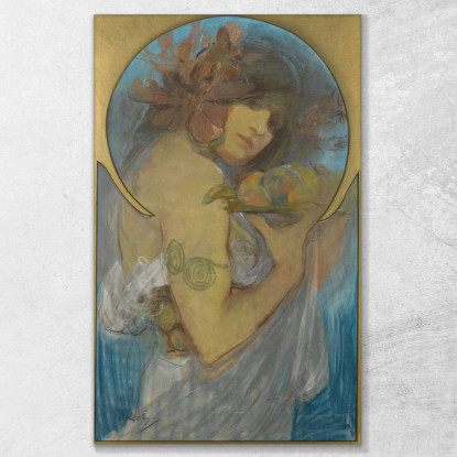 Studio Per La Frutta Alphonse Mucha amu112 quadro stampato su tela