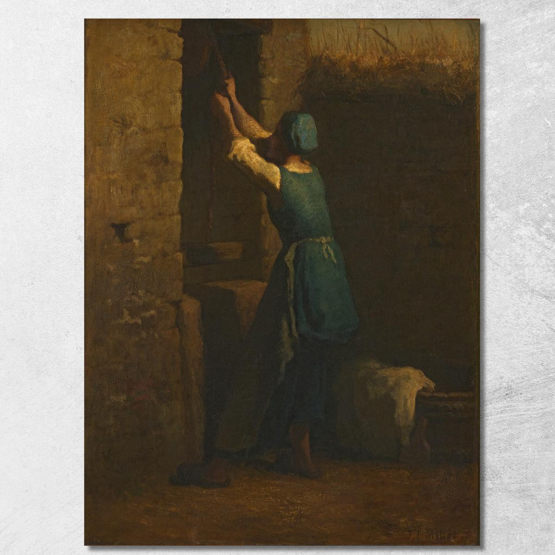 Donna Al Pozzo Jean-François Millet jfm88 quadro stampato su tela Donna Al Pozzo Jean-François Millet jfm88 quadro stampato su tela
