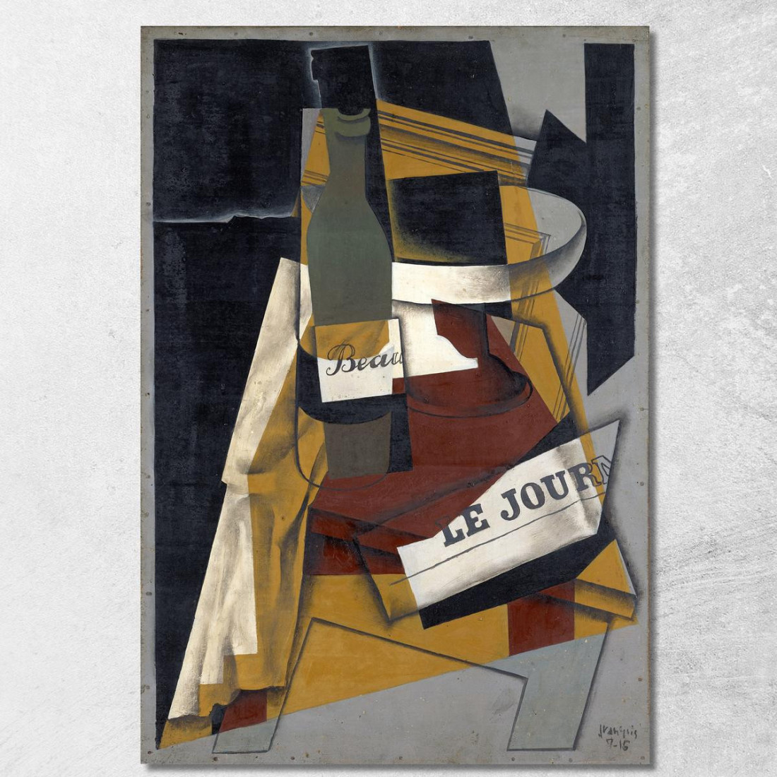 Bottiglia E Portafrutta Bottiglia Di Giornale E Portafrutta Juan Gris jgr12 quadro stampato su tela Bottiglia E Portafrutta Bottiglia Di Giornale E Portafrutta Juan Gris jgr12 quadro stampato su tela