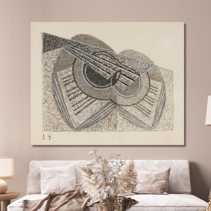 Natura Morta Con Chitarra E Un Libro Di Musica Juan Gris jgr55 quadro stampato su tela