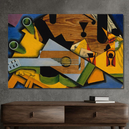 Natura Morta Con Una Chitarra Juan Gris jgr58 quadro stampato su tela