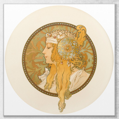 Teste Bizantine Bionde Alphonse Mucha amu123 quadro stampato su tela