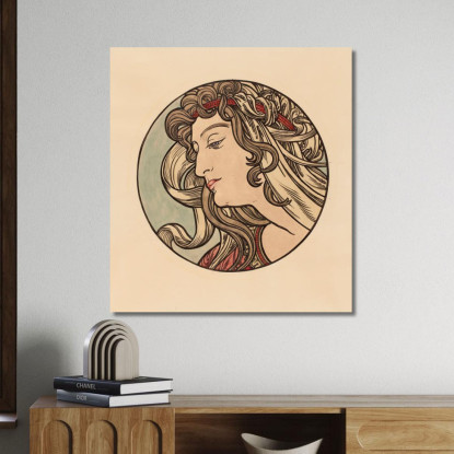 Vetrata Per La Facciata Della Boutique Fouquet 6 Alphonse Mucha amu132 quadro stampato su tela