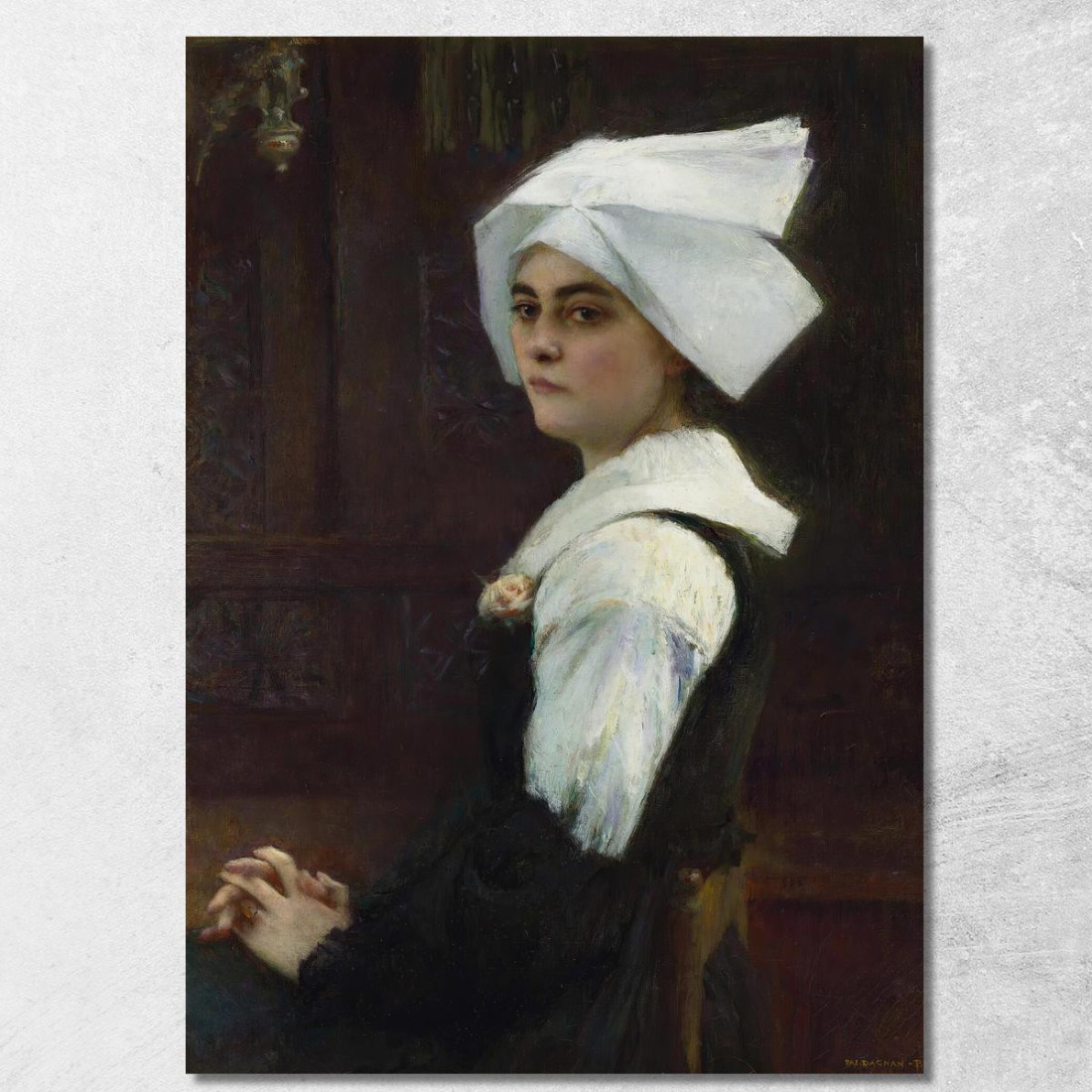 Ragazza Bretone Pascal Dagnan Bouveret pdb7 quadro stampato su tela Ragazza Bretone Pascal Dagnan Bouveret pdb7 quadro stampato su tela