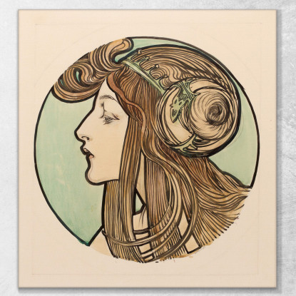 Vetrata Per La Facciata Della Boutique Fouquet Alphonse Mucha amu136 quadro stampato su tela