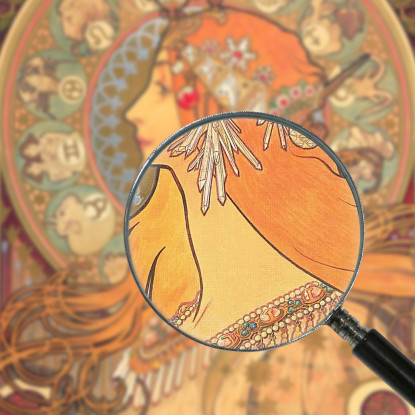 Zodiaco 1869 Alphonse Mucha amu139 quadro stampato su tela