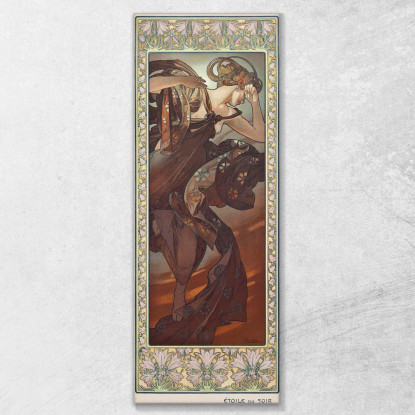 Stella Della Sera Alphonse Mucha amu141 quadro stampato su tela