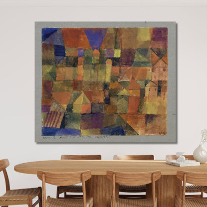 Città Con Le Tre Cupole Paul Klee pkl20 quadro stampato su tela