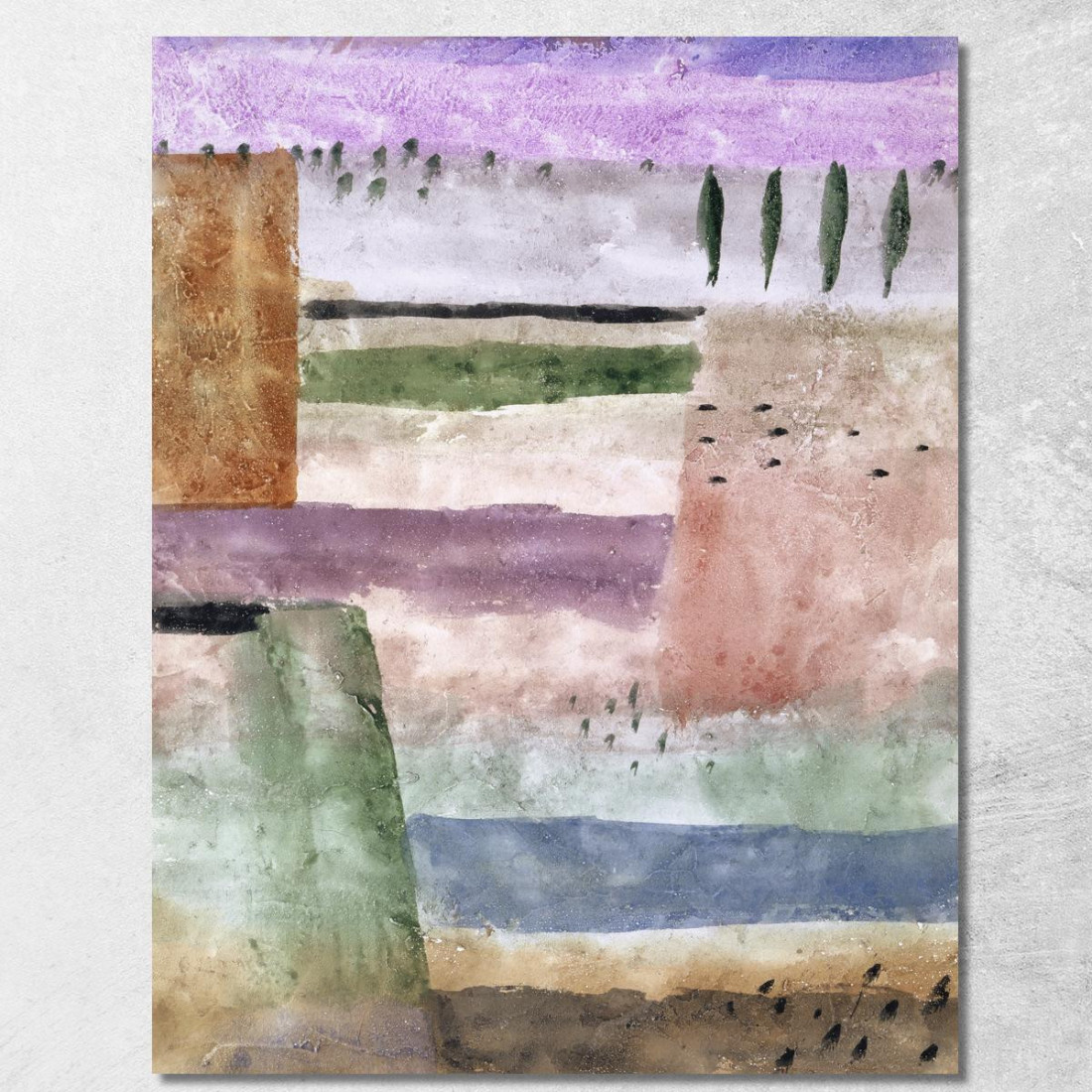 Paesaggio Con Pioppi Paul Klee pkl49 quadro stampato su tela Paesaggio Con Pioppi Paul Klee pkl49 quadro stampato su tela