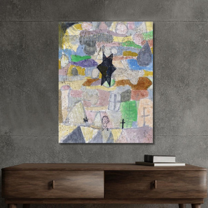 Sotto Una Stella Nera Paul Klee pkl90 quadro stampato su tela